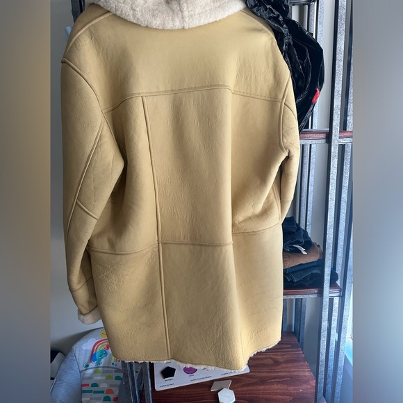 Men’s Beige Wilson Leather Coat Size L - Picture 4 of 5